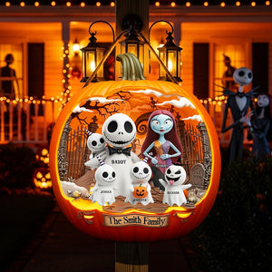 Spooky Family Pumpkin Wood Sign - Personalized Halloween Gifts 01tgqn190825