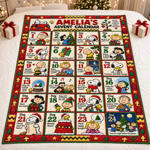 Christmas Advent Calendar Blanket - Personalized Gifts For Christmas 01padt1201026