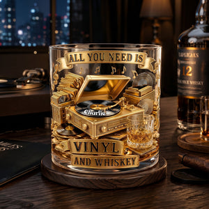 Soul-stirring Vinyl Record Round Glass, Personalized Gifts For Drinking & Vinyl Record Lovers 03qhlu240626-Homacus