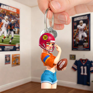 Sassy Sporty Girl Acrylic Keychain - Personalized Gift For Sport Lovers 01HULU120126-Homacus