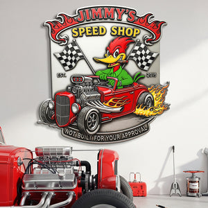 Santa’s Speed Shop Metal Sign – Personalized Christmas Gifts 04qhqn010725