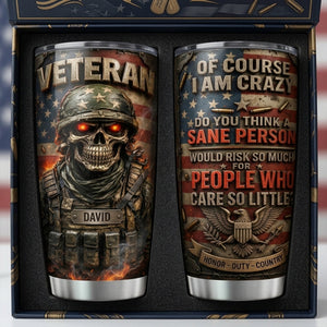Fire Skull Veteran Tumbler Personalized Gifts For Veteran 04TYLU070426