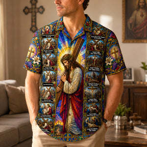 Jesus Cross Journey Hawaiian Shirt- Personalized Religious Summer Gifts 02HUDH180726