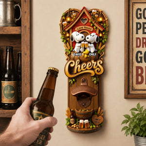 Love House Wall Hanging Bottle Opener - Personalized Gifts For Couple 02PADH210726
