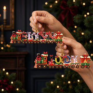 Merry Little Alphabet Train Acrylic Ornament - Personalized Gifts 02NADT290926
