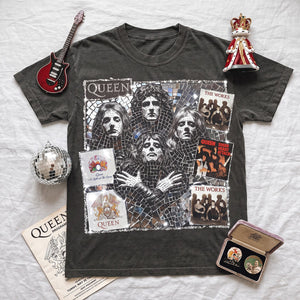 Funky Queen Band Washed T-shirt, Personalized Gifts For Music Lovers 04qhtn050826