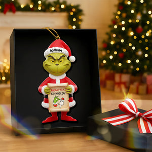 Funny Green Monster Acrylic Christmas Ornament - Personalized Gifts 03naqn211125