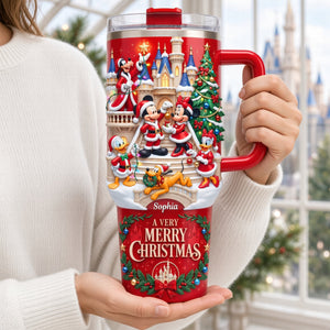 Very Merry Christmas 40oz Tumbler With Handle - Personalized Gifts For Christmas Tumbler 08TYQN061026