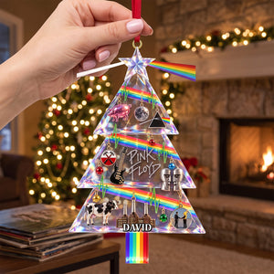 Pink Floyd Triangle Christmas Tree Ornament, Personalized Gifts For Music Lovers 06QHTN170926