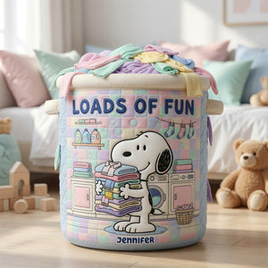 Loads Of Fun Quilted Laundry Basket - Personalized Gifts 02toqn090726
