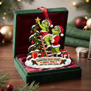 Furry Naughty Santa Couple Ornament - Personalized Christmas Gifts For Couples 10ohlu161026