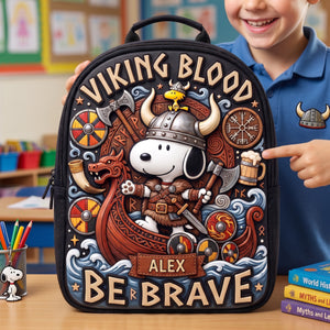 Viking Blood Be Brave Shool Bag - Personalized Gifts 02palu150726