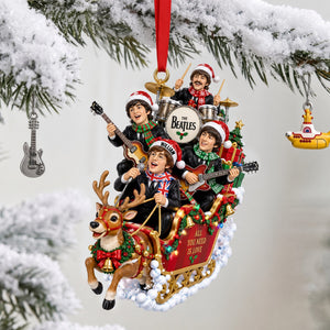 The Beatle Riding in A Santa Sleigh With Reindeer Funny Christmas Acrylic Ornament - Personalized Christmas Gift 04hulu120926