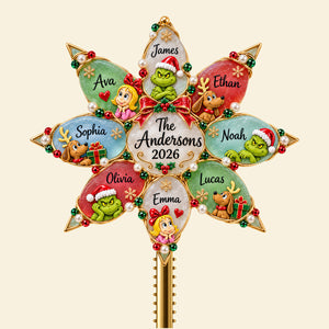 Christmas Family Tree Topper - Personalized Gifts For Family Acrylic Christmas Tree Topper 02HUDT071026