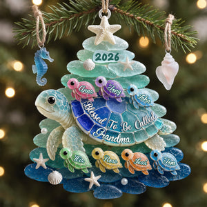 Blessed To Be Called Grandma Turtle Acrylic Ornament - Personalized Gifts For Christmas 071NALU010826