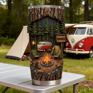 Campfire Adventure 20oz Tumbler - Personalized Gift For Camping Lovers 05KILU301225