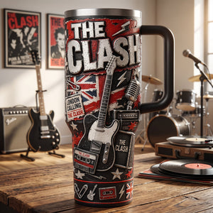 The Clash Tumbler With Handle - Personalized Gifts For Rock Lovers 02nalu170726