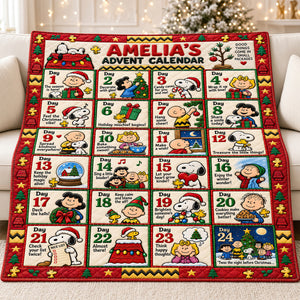 Christmas Advent Calendar Blanket - Personalized Gifts For Christmas 01padt1201026