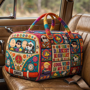 Vintage Adventure Quilted Duffle Bag Personalized Gifts For Traveler 01PATN060726