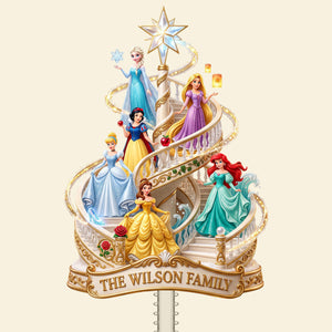 A Stairway Of Princesses Tree Topper - Personalized Gift For Christmas 07TYTA201026