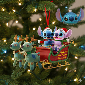 Couple Christmas Sleigh Christmas Ornament Personalized Gifts 03TGDT240925