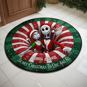 Creepy Cute Couple Round Mat - Personalized Christmas Gifts 03HULU250925