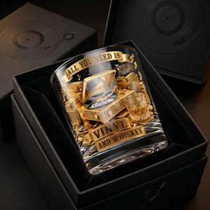 Soul-stirring Vinyl Record Round Glass, Personalized Gifts For Drinking & Vinyl Record Lovers 03qhlu240626-Homacus