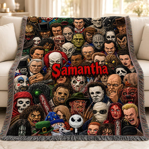 Eerie Woven Blanket - Personalized Gifts For Horror Lovers 05hudt021026