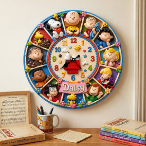 Happy Friends Acrylic Hanging Wall Clock - Personalized Gifts 01hulu080726