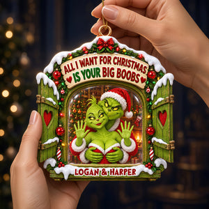 Cheeky Couple Holiday Ornament - Personalized Christmas Gifts For Couple 07ohdt071026