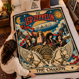 Led Zeppelin Hard Rock Tarot Card Blanket - Personalized Gifts For Music Lovers 06HULU281026