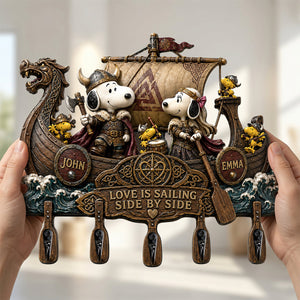 Little Viking Couple Acrylic Key Hanger - Personalized Gifts For Couple 02hadt160726
