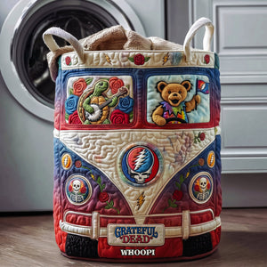 Grateful Dead Camper Van Quilted Laundry Basket - Personalized Gifts For Music Lovers 01QHDT140726