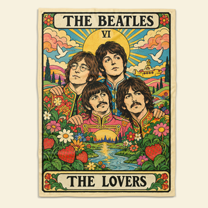 The Beatles The Lovers Tarot Card Blanket - Personalized Gift For Rock Lovers 05hudh281026