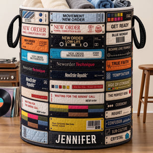 Vintage New Wave Style Laundry Basket- Personalized Gifts 04HUQN100726