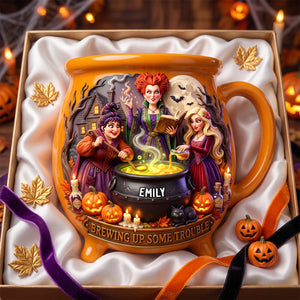 Witchy Sisters Cauldron Mug - Personalized Gifts For Halloween 05todh180826