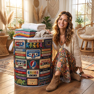 Groovy Vibes Laundry Basket - Personalized Gifts 02huqn100726