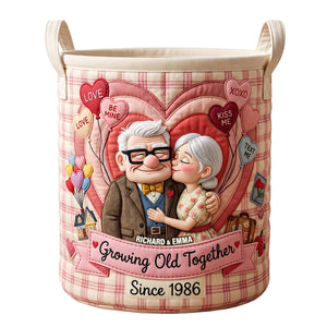 Growing Old Together Quilted Laundry Basket - Personalized Gifts For Couple 02padt270626-Homacus
