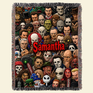 Eerie Woven Blanket - Personalized Gifts For Horror Lovers 05hudt021026