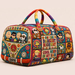 Vintage Adventure Quilted Duffle Bag Personalized Gifts For Traveler 01PATN060726
