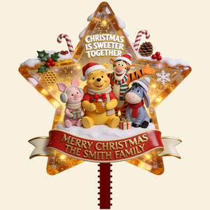 Christmas Is Sweeter Together Tree Topper - Personalized Christmas Gifts For Family 06pgdt050826