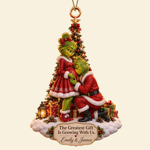 The Greatest Gifts Is Growing With Us Acrylic Ornament - Personalized Christmas Gifts For Couples 05ttdt210926
