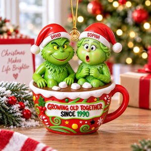 Hot Chocolate Cup Couple Ornament - Personalized Gifts For Couple Christmas Ornament 01TOQN160926
