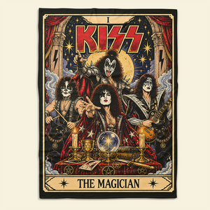 KISS Rock And Roll Tarot Card Blanket - Personalized Gifts For Music Lovers 07HULU281026