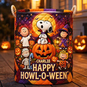 Happy Halloween Quilted Laundry Basket - Personalized Gifts For Cartoon Lovers 04tydt050826