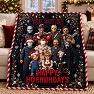 Happy Horrorday Blanket - Personalized Gifts For Christmas Night Blanket 05PATI011026