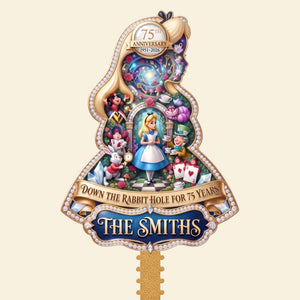 75 Years Down the Rabbit Hole - Personalized Gifts Acrylic Christmas Tree Topper 07HATI061026
