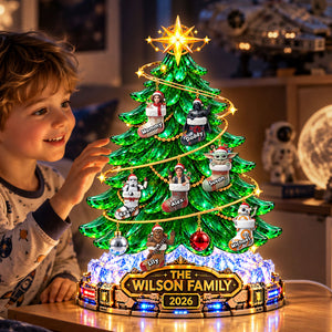 Space Adventure Christmas Tree Acrylic Light Box - Personalized Gifts For Family 01tyti231026-Homacus