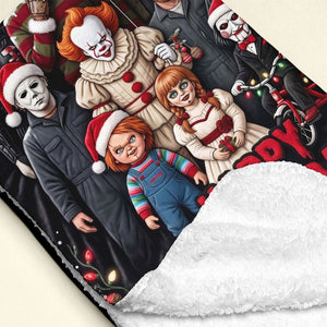 Happy Horrorday Blanket - Personalized Gifts For Christmas Night Blanket 05PATI011026