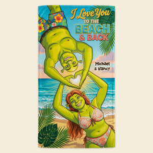 Tropical Couple Beach Towel - Personalized Couple Vacation Gift 05TOTI230726